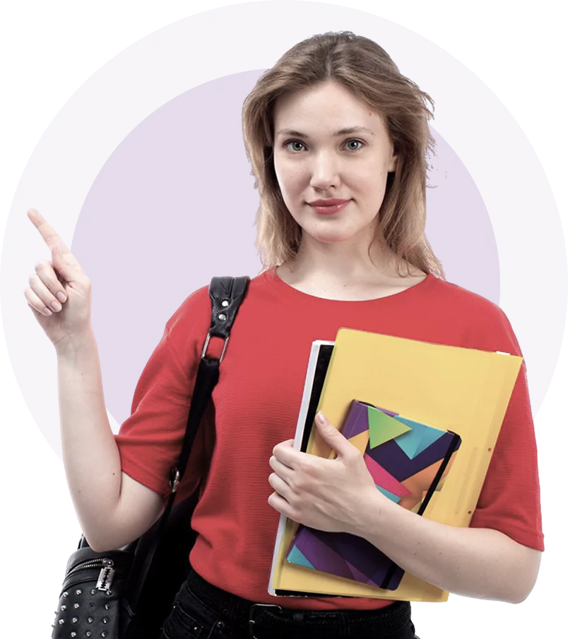 Girl holding books hero image